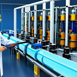 **Prompt:** "A modern, clean energy research lab, showcasing diverse marine energy storage technologies like batteries, pumped hydro, and compressed air systems, fully clothed researchers in lab coats, diagrams of energy storage mechanisms, bright and optimistic atmosphere, safe for work, professional, educational illustration, appropriate content, perfect anatomy, natural proportions, high quality."