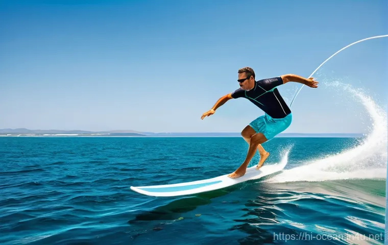 해양 스포츠 기술 - **Prompt 1: Futuristic Surfer with Smartwatch**
    A young, athletic individual, approximately 20-3...