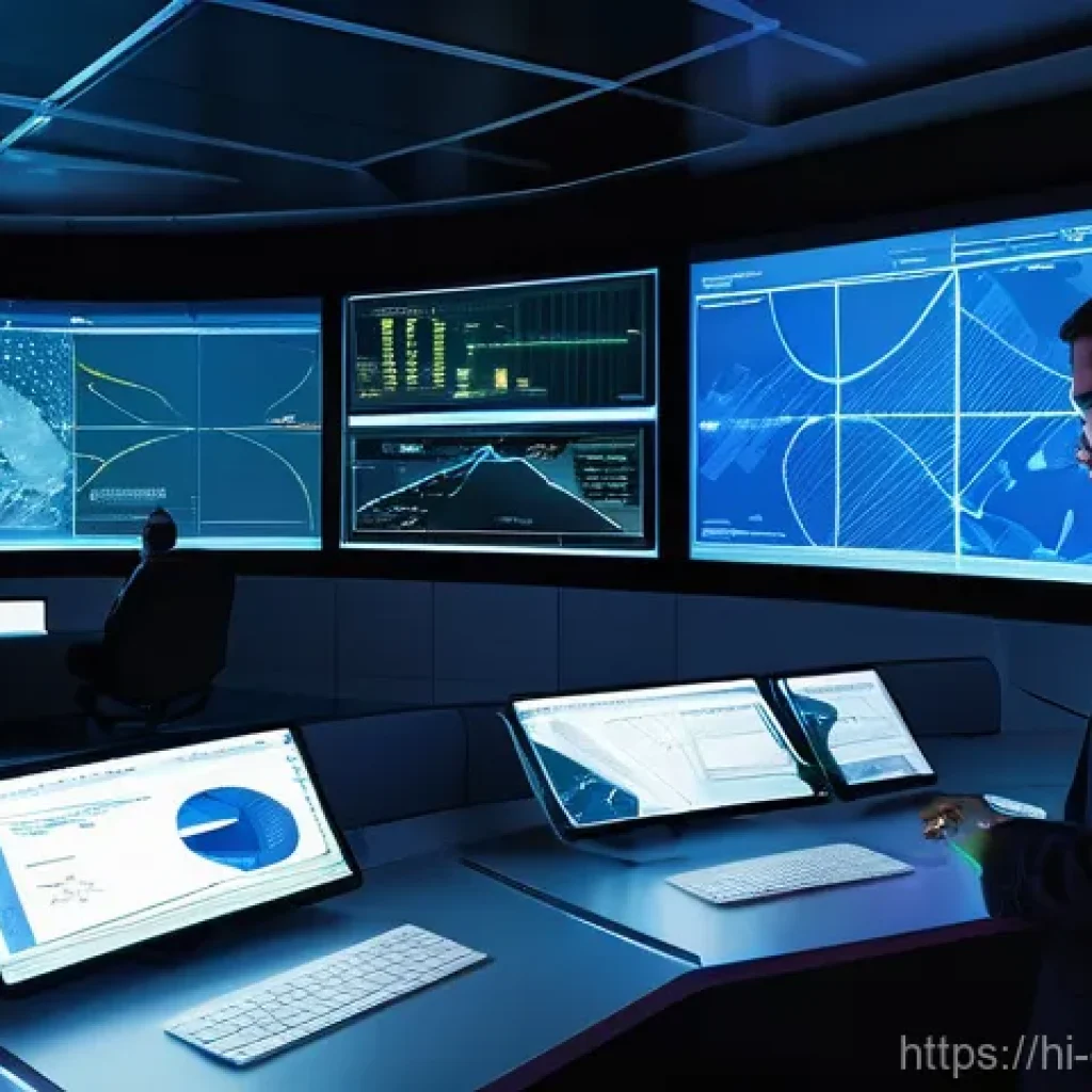해양 항로 자동화 기술 - High-resolution, detailed, and slightly futuristic art style, capturing the energy of advanced port ...