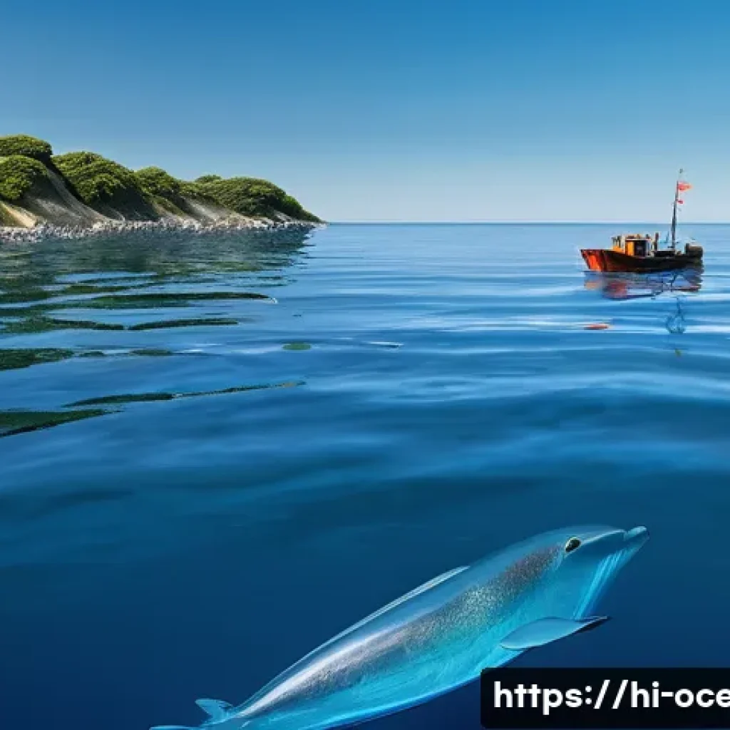 해양 환경 정화 기술 - **Prompt:** A high-definition, realistic image capturing a serene, clear blue ocean where advanced f...